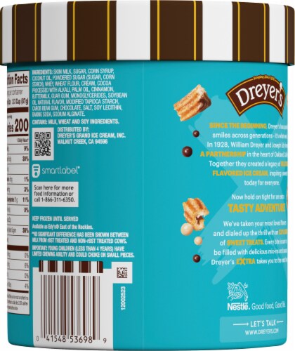 Edy's® Rocky Road Collection Churro Caramel Crossroads Ice Cream Tub Perspective: back