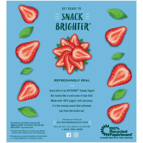 Outshine Strawberry Simply Yogurt Bars Perspective: back