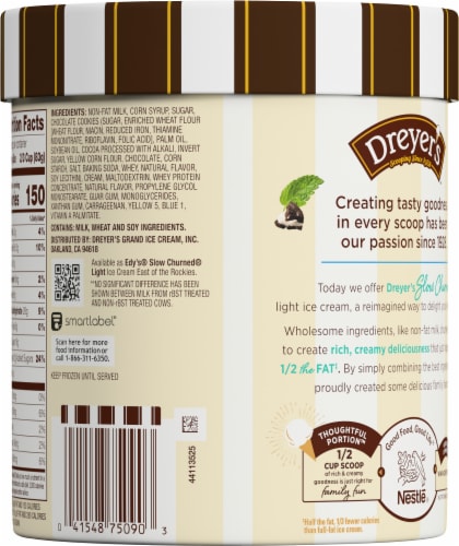 Dreyer's/Edy's™ Slow Churned Mint Cookie Crunch Light Ice Cream Perspective: back