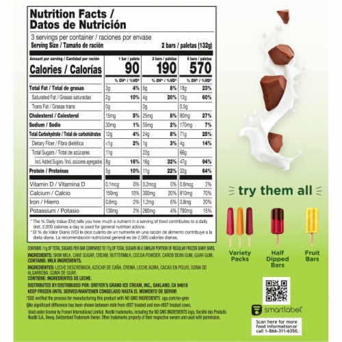 Outshine Simply Indulgent Creamy Chocolate Dairy Bars Perspective: back