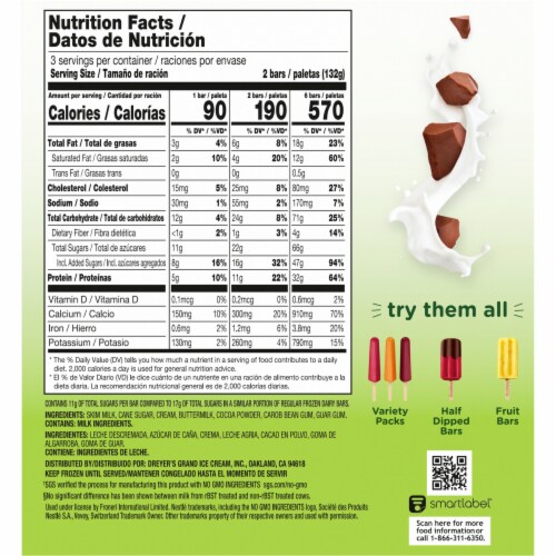 Outshine Simply Indulgent Creamy Chocolate Dairy Bars Perspective: back