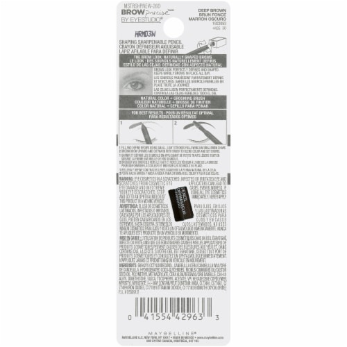 Maybelline Brow Precise Deep Brown Shaping Pencil Perspective: back