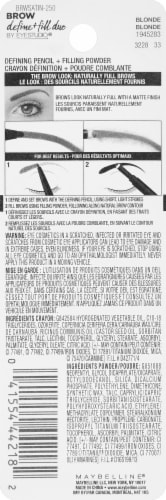 Maybelline Blonde Brow Define + Fill Duo Pencil Perspective: back