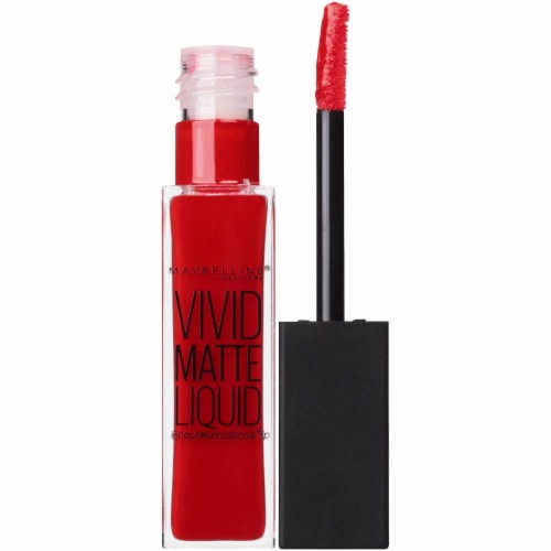 Maybelline New York Color Sensational Vivid Matte Liquid Lipstick, 35 Rebel Red Perspective: back