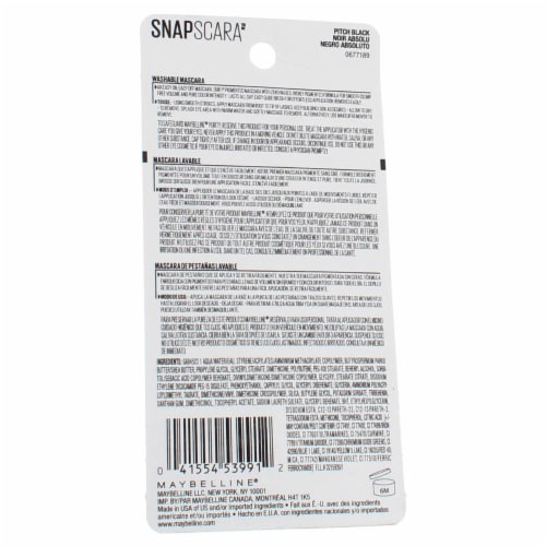 Maybelline New York Snapscara Pitch Black Washable Mascara Makeup Perspective: back