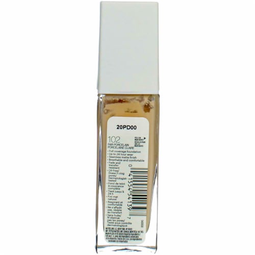 Maybelline® 102 Fair Porcelain SuperStay® Full Coverage Liquid Foundation Perspective: back