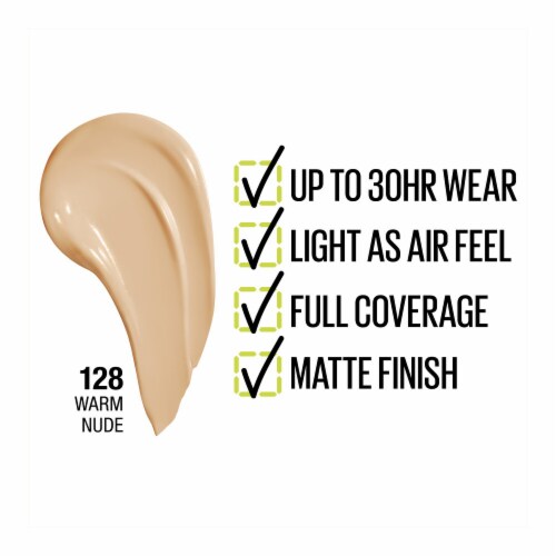 Maybelline Super Stay Liquid Foundation Longwear 128 Warm Nude Perspective: back