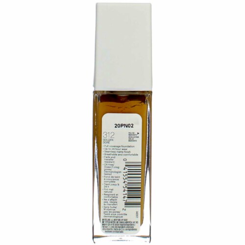 Maybelline Super Stay Liquid Foundation Longwear 312 Golden Perspective: back