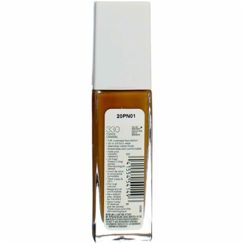 Maybelline Superstay 330 Toffee Caramel Full Coverage Liquid Foundation Perspective: back