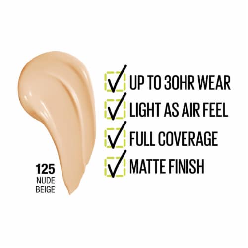 Maybelline Super Stay Liquid Foundation Longwear 125 Nude Beige Perspective: back