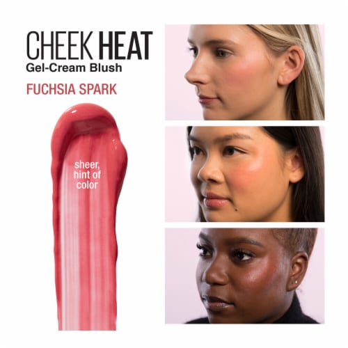 Maybelline New York Cheek Heat Fuchsia Spark Gel-Cream Blush Face Makeup Perspective: back