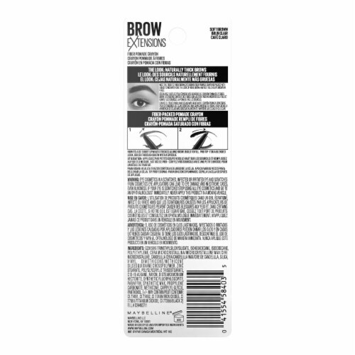 Maybelline Brow Extensions Fiber Pomade Eyebrow Crayon Soft Brown Perspective: back
