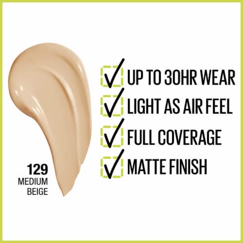 Maybelline Super Stay Liquid Foundation Longwear 129 Medium Beige Perspective: back
