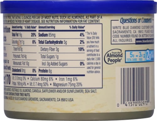 Blue Diamond Roasted Salted Almonds Perspective: back