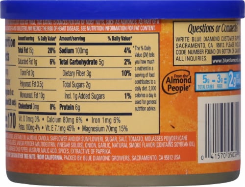 Blue Diamond Bold Habanero BBQ Almonds Perspective: back