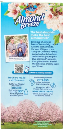Almond Breeze® Dairy Free Shelf Stable Original Almond Milk Half Gallon Perspective: back