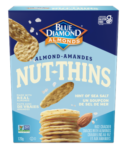 Blue Diamond® Nut-Thins® Sea Salt Almond Rice Crackers Perspective: back