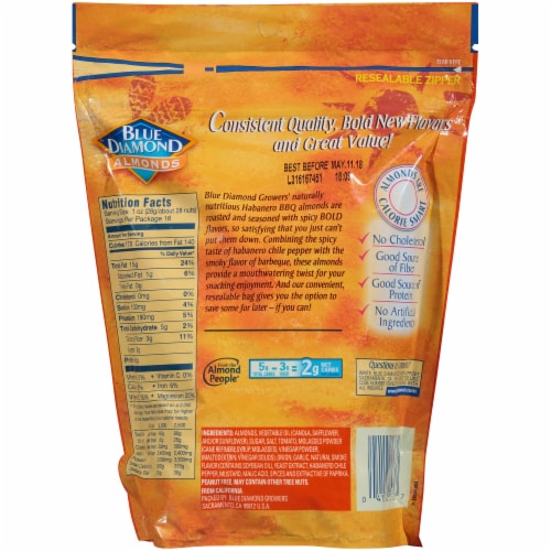 Blue Diamond Bold Habanero BBQ Almonds Perspective: back