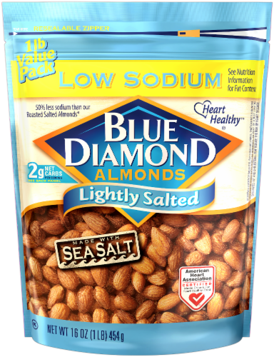 Blue Diamond® Low Sodium Lightly Salted Almonds Perspective: back