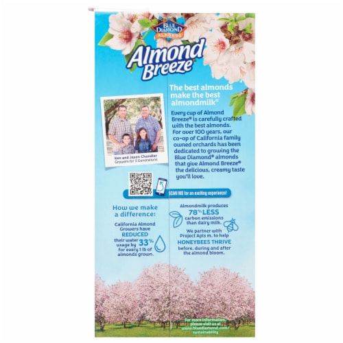 Almond Breeze® Vanilla Unsweetened Almond Milk Perspective: back