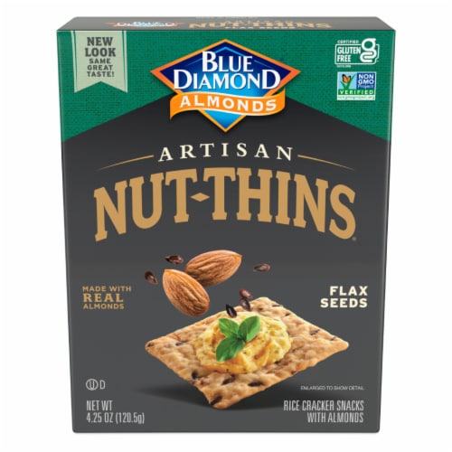 Blue Diamond® Nut-Thins® Artisan Flax Seeds Almond Rice Crackers Perspective: back