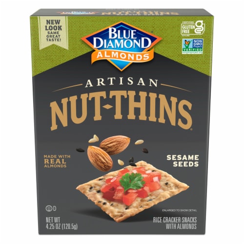 Blue Diamond® Nut-Thins® Artisan Sesame Seeds Almond Rice Crackers Perspective: back