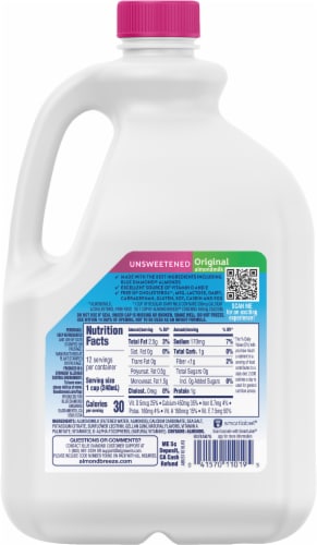 Almond Breeze® Dairy Free Unsweetened Original Almond Milk Perspective: back