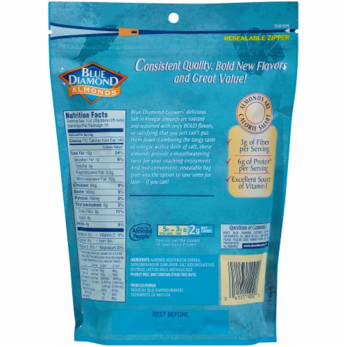 Blue Diamond Bold Salt 'N Vinegar Almonds Perspective: back