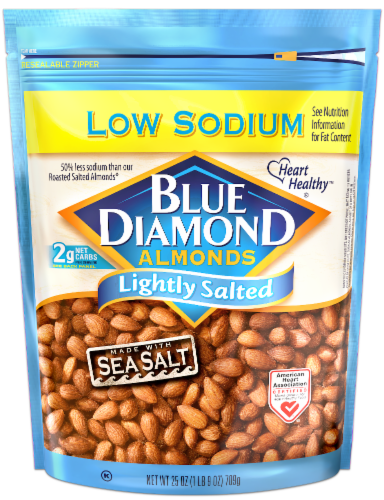 Blue Diamond Lightly Salted Low Sodium Almonds Perspective: back
