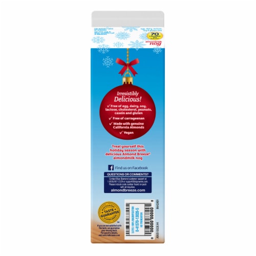 Blue Diamond® Almond Breeze® Dairy Free Classic Almond Milk Eggnog Perspective: back