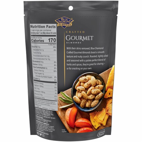 Blue Diamond Crafted Gourmet Garlic Herb and Olive Oil Almonds, 5