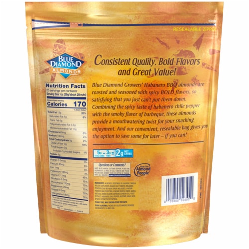 Blue Diamond Bold Habanero BBQ Almonds Perspective: back