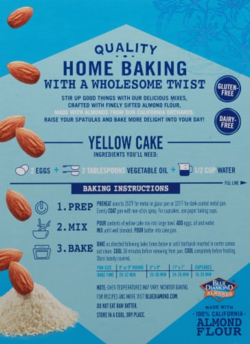 Blue Diamond® Gluten-Free Almond Flour Yellow Cake Mix Perspective: back