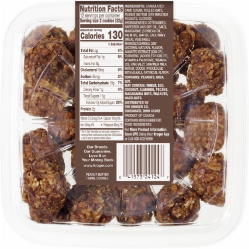 Bakery Fresh Goodness Mini Peanut Butter Fudge No Bake Cookies Perspective: back