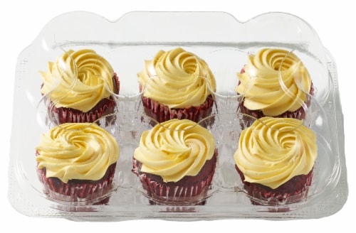 Bakery Fresh Goodness Red Velvet Cupcakes with Cream Cheese Icing Perspective: back