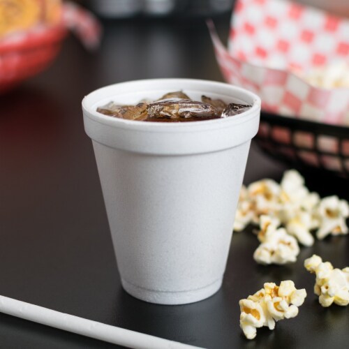 Dart Disposable Insulated Drinking Cup White Styrofoam 6 oz. 25 Ct 6J6 Perspective: back