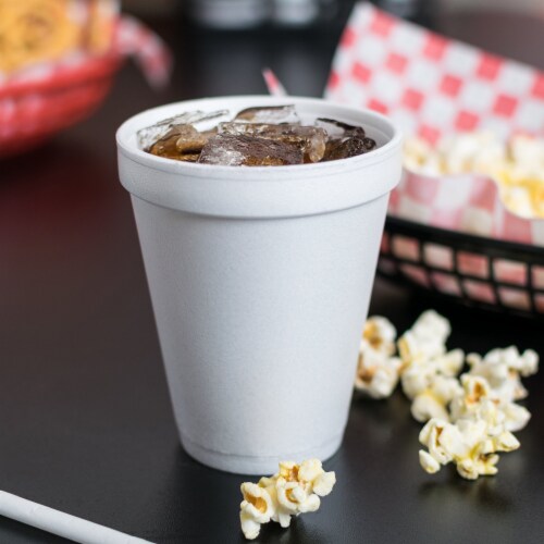 Dart Disposable Drinking Cup White Styrofoam 10 oz. 1000 Ct 10J10 Perspective: back