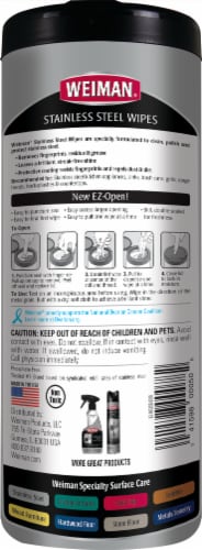 Weiman® Stainless Steel Cleaning Wipes Perspective: back