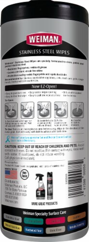Weiman® Stainless Steel Cleaning Wipes Perspective: back