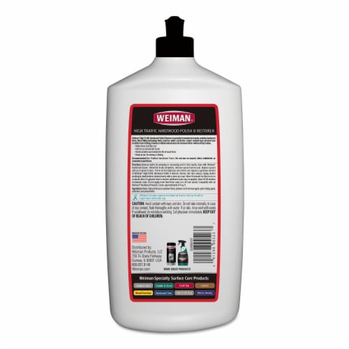 WEIMAN High Traffic Hardwood Polish and Restorer 32 oz Squeeze Bottle 523EA Perspective: back