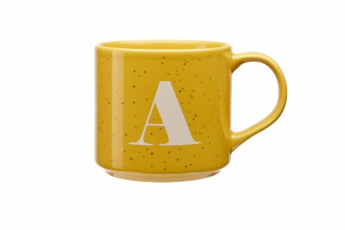 Clay Art Monogram Mug - Yellow Perspective: back