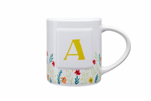 Clay Art Monogram Floral Mug Perspective: back