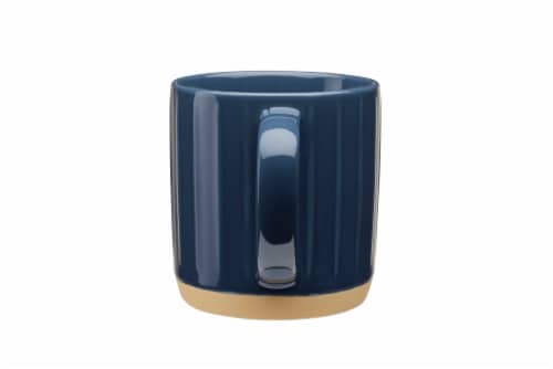 Clay Art Glaze Lines Mug - Blue Perspective: back