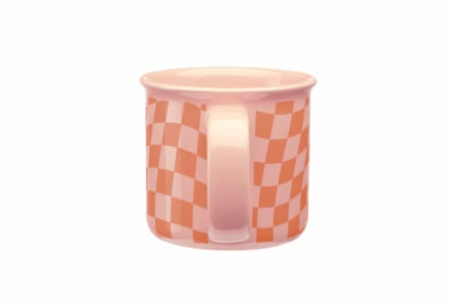Clay Art Pink Checker Mug Perspective: back