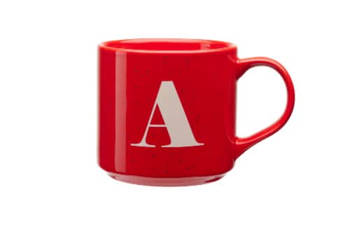 Clay Art Monogram Mug Red Perspective: back