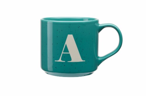 Clay Art Monogram Mug Teal Perspective: back