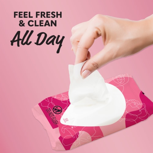 Summer's Eve Sheer Floral Feminine Wipe Perspective: back