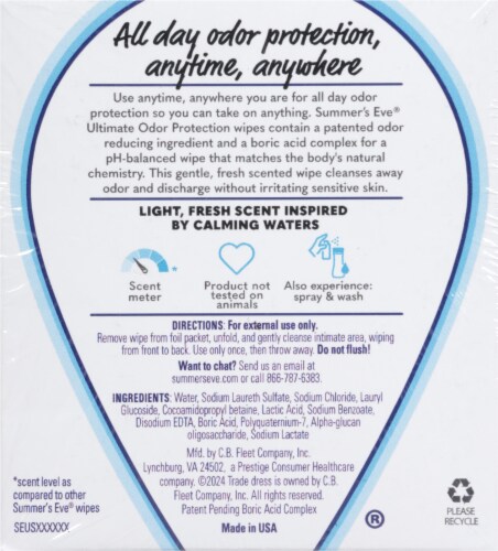Summer's Eve® Ultimate Odor Protection Cleansing Cloths Perspective: back