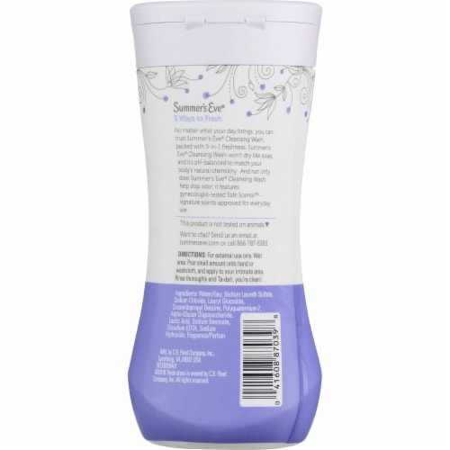 Summers Eve Delicate Blossom Feminine Wash for Sensitive Skin Cleanser 9 oz Perspective: back