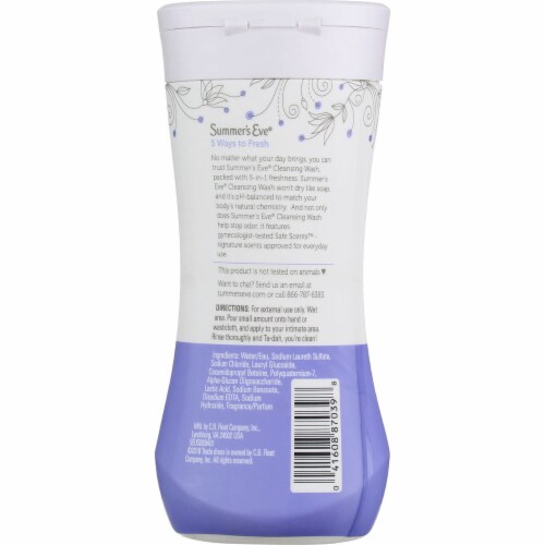 Summers Eve Delicate Blossom Feminine Wash for Sensitive Skin Cleanser 9 oz Perspective: back